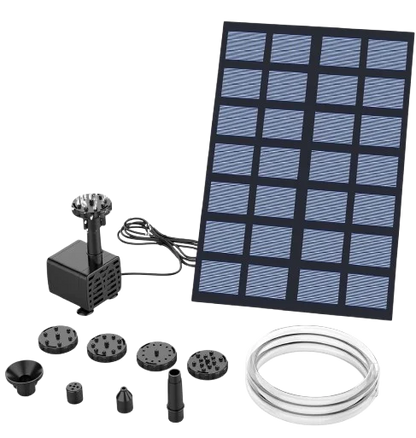 Solar Fountain with 6 Nozzles - 1.4W Solar Panel Floating Water Pump for Bird Baths, Pools,Garden DIY Waterfall Yard Decor