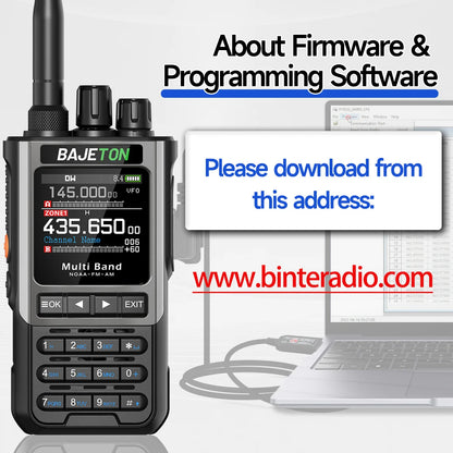 BAJETON BJ-8300 Walkie Talkie 10W Tri Power SW MW LW AM SSB CB Receive Wireless Bluetooth Phone Programming NOAA Two Way Radio