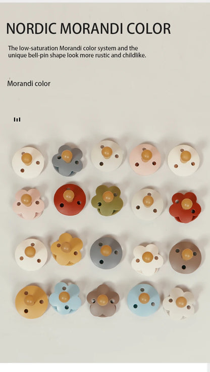 Silicone Baby Pacifier, Food Grade Silicone, Newborn Soother Solid Color Dummies Silicone Nipple For Bebe, 2PCS, Modabebe