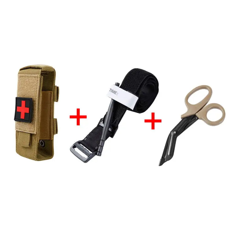 First Aid Kit Tourniquet Molle Survival Set Pouch Nursing Holder Scissors Bag Outdoor Equipment