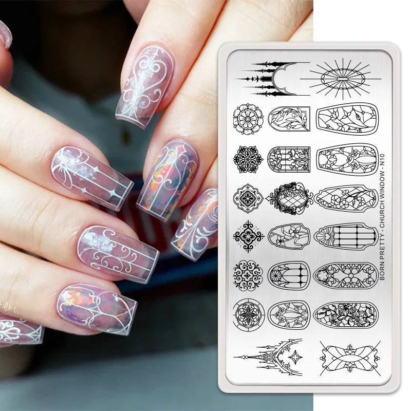 BORN PRETTY Stamping Plate Snowflake Winter Christmas Flower Snakes Design For Nail Polish Printing Template Tools Supplies