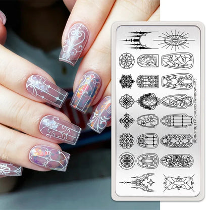 BORN PRETTY Stamping Plate Snowflake Winter Christmas Flower Snakes Design For Nail Polish Printing Template Tools Supplies
