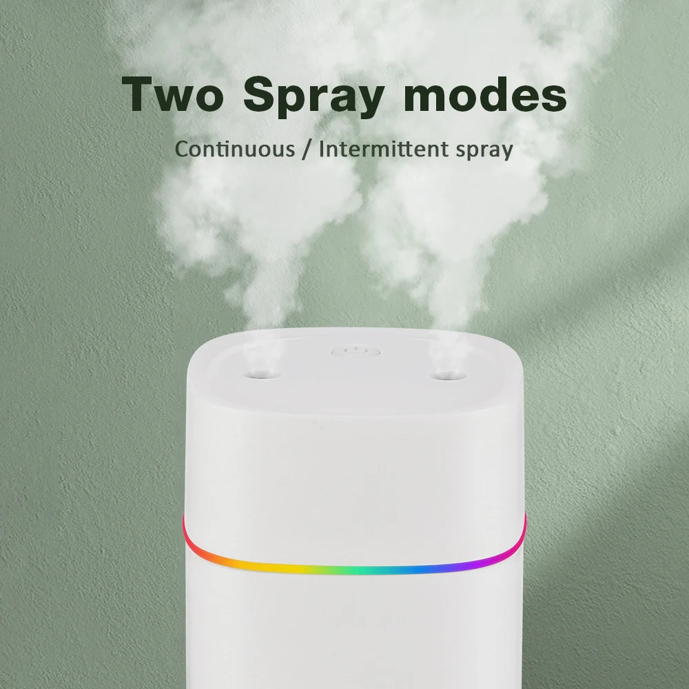 600ml Air Humidifier Nano Mist Maker Water Spray Aromatherapy Essential Oil Diffuser Mute Atomizer Colorful Light For Home Car