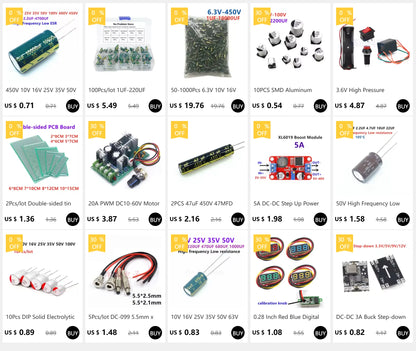 High Frequency Electrolytic Capacitor, 16V 25V 35V 50V 63V 100V 200V 400V 20% 100UF 220UF 330UF 470UF 680UF 1000UF 2200UF 3300UF