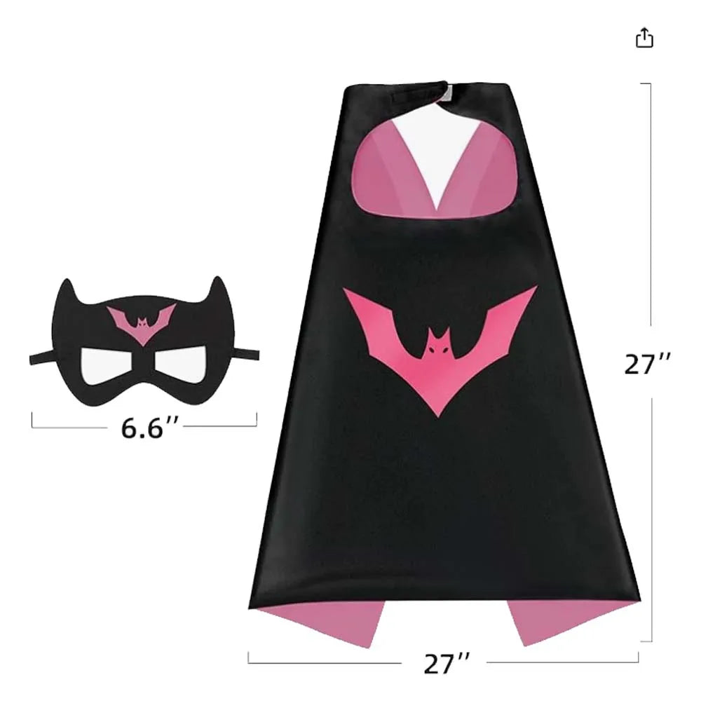 4 Sets Superhero Capes and Masks for 3-10 Year Old Girls, Gifts, Cartoon Dress-Up Costumes, Party Supplies, Easter, Halloween Cloak
