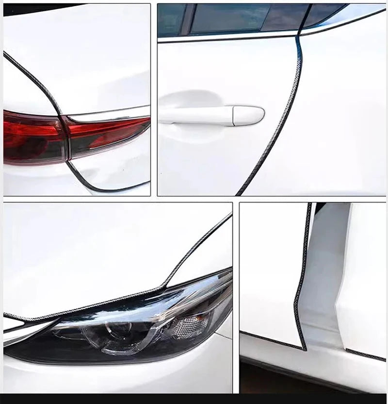 2/5/10M Car Door Edge Scratch Protector DIY Trim Strips Guard Cover Strip Roll Chrome Styling Moulding Trim Strip