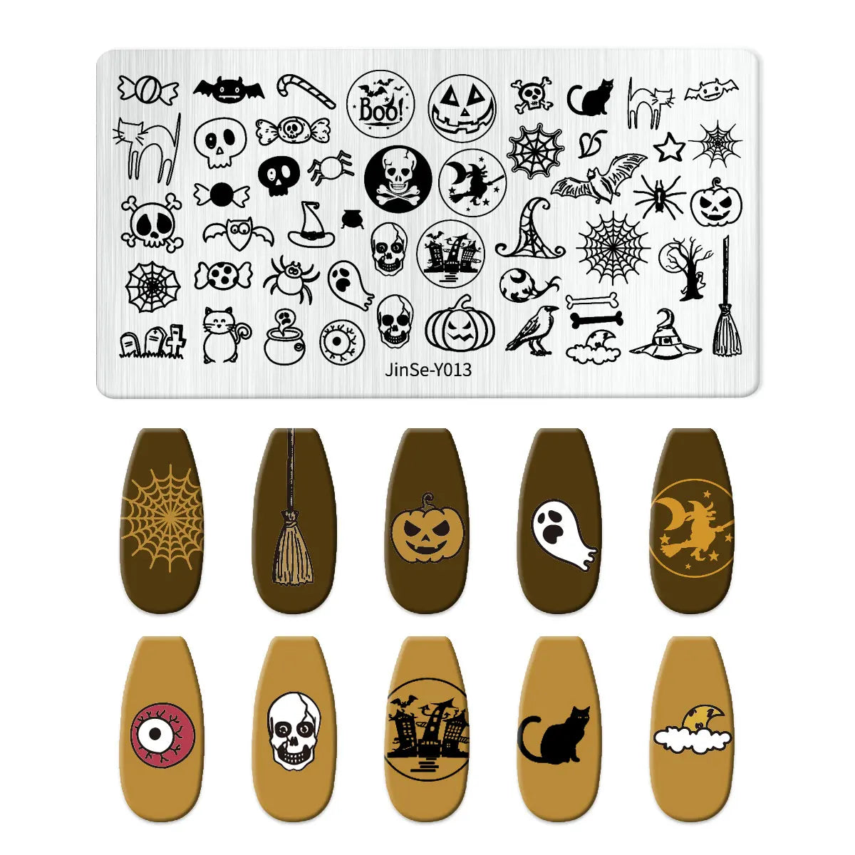 RJ Halloween Nail Stamping Plates, Beautiful zombie Festival Pattern Nail Art Image Plates, Stainless Steel Nail Art Plate Stencil