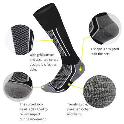 1Pair Winter Warm Thickening Ski Stockings Hiking Socks For Women Men Children Outdoor Anti-Cold High Sports Stockings