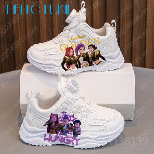 2025 Hot Selling High Quality KPop Demon Hunters 3D Printing Children shoes boys girls Solid color sole Simple Shoes Gift