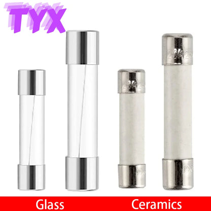 20Pcs, 5x20 6x30mm Ceramic Glass Fuse, 250V 0.2A 0.5A 1A 2A 3A 5A 6A 8A 10A 15A 5*20 6*30, Multimeter Fuses, Auto Insurance Tube