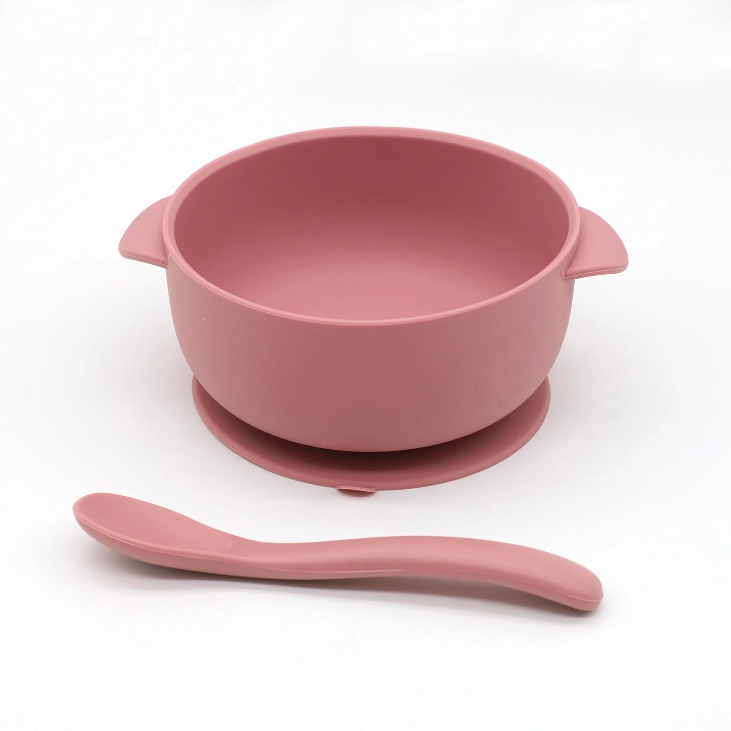 3pcs silicone bowl with lid, food spoon bowl with suction cup, strong suction set