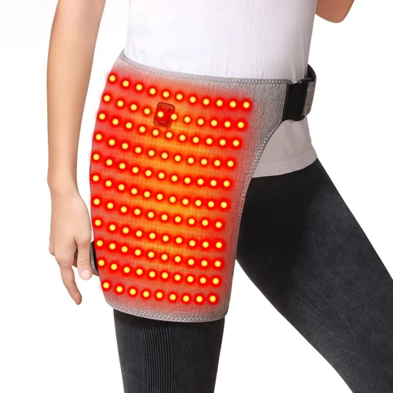 Hip Massager - 3-Gear Red Light Heat & Vibration Relieves Muscle Pain Arthritis Aids Sports Recovery For Fitness Fans Seniors
