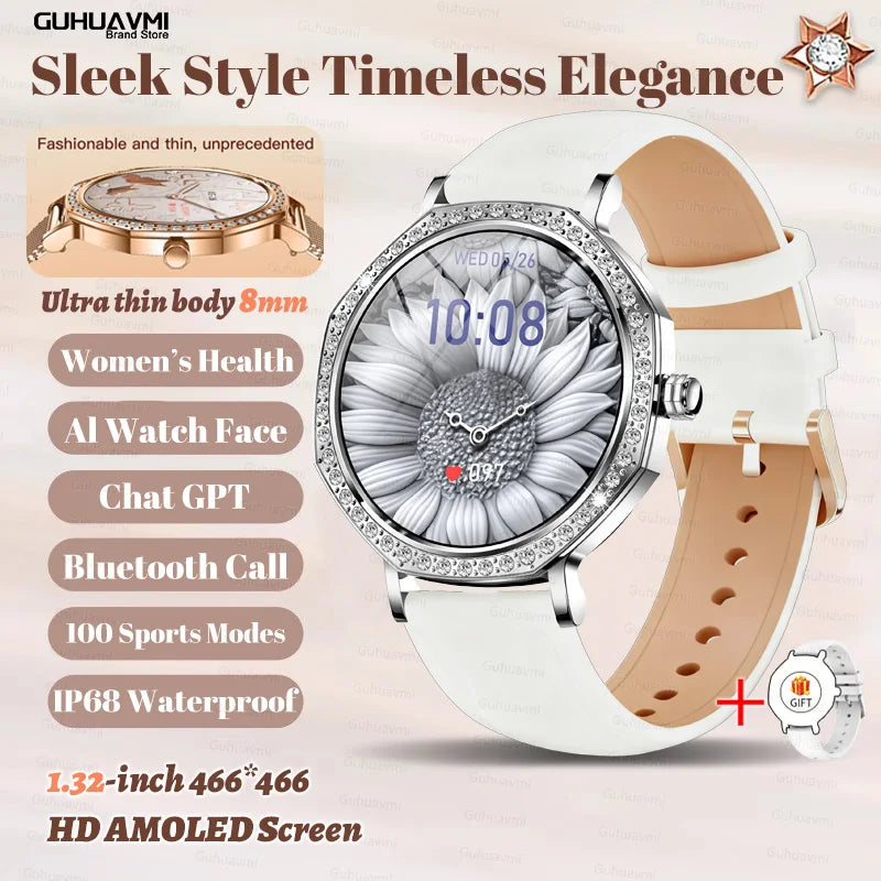 2026 Ultra Thin Women Smart Watch Screen Always Display Time Sports Bracelet Bluetooth Call Fashion Smartwatch Ladies Best Gift