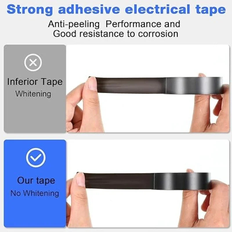 10/100M High-Temperature Resistant Black Rubber Electrical Tape, Durable and Soft Insulating Adhesive, for Industrial Use