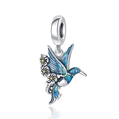 New 925 Sterling Silver Blue series moon Plane Space Beads Astronaut Charm Pendant Fit Original Bracelet Necklace DIY Gift Women