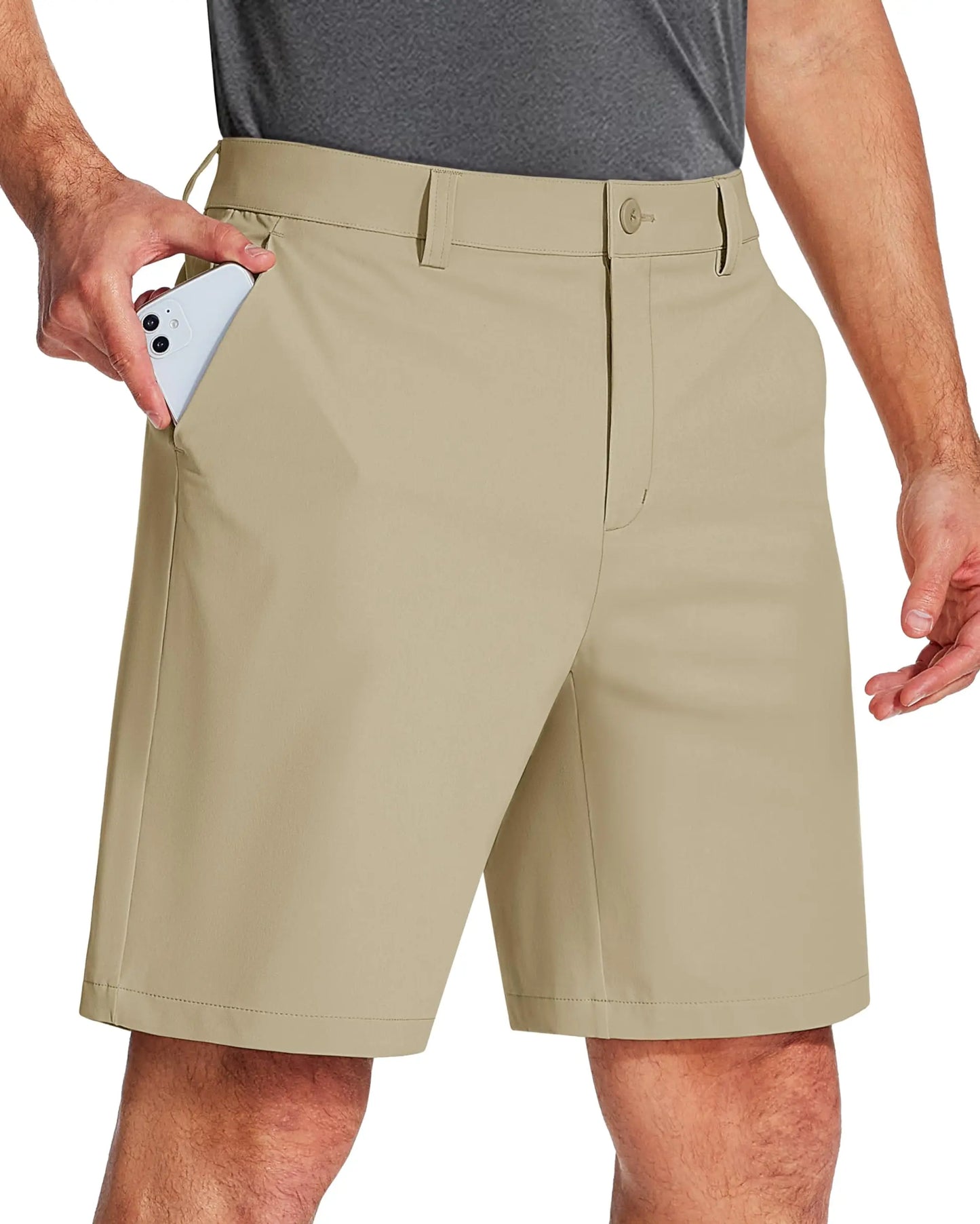 Golf Quick Dry Shorts, Men Stretch Lightweight Dress, Work Casual Shorts with 4 Pockets, Flat Front Hiking Shorts, TACVASEN