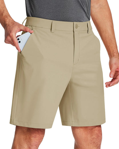 Golf Quick Dry Shorts, Men Stretch Lightweight Dress, Work Casual Shorts with 4 Pockets, Flat Front Hiking Shorts, TACVASEN