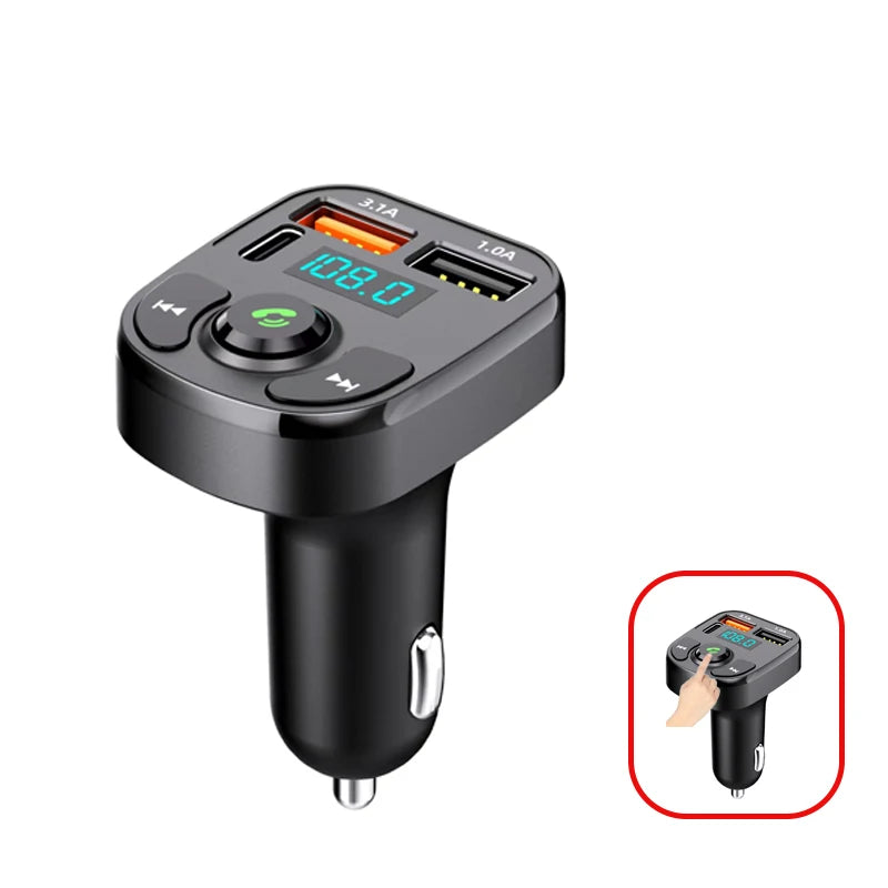 Bluetooth 5.0 Fm Transmitter Car Wireless Fm Radio Modulator Car Kit Dual USB Car Charger Adapters FM Transmitter Receiver