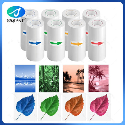 Thermal Printer Papers 57mm Color Papers for Camera Instant Print Kids Camera Printing Inkless Mini Portable Photo Printer