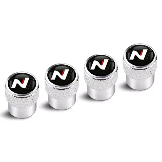 4Pcs Car Wheel Tire Valve Caps Air Stem Covers For N Line Sonata Tucson Azera Elantra Veloster Kona Santa Accessories