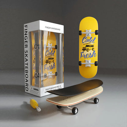 Professional Mini Wooden Skateboard Fingerboard Set Finger Scooter Finger Skate Board Maple Wood Kid Tabletop Toys for Boys