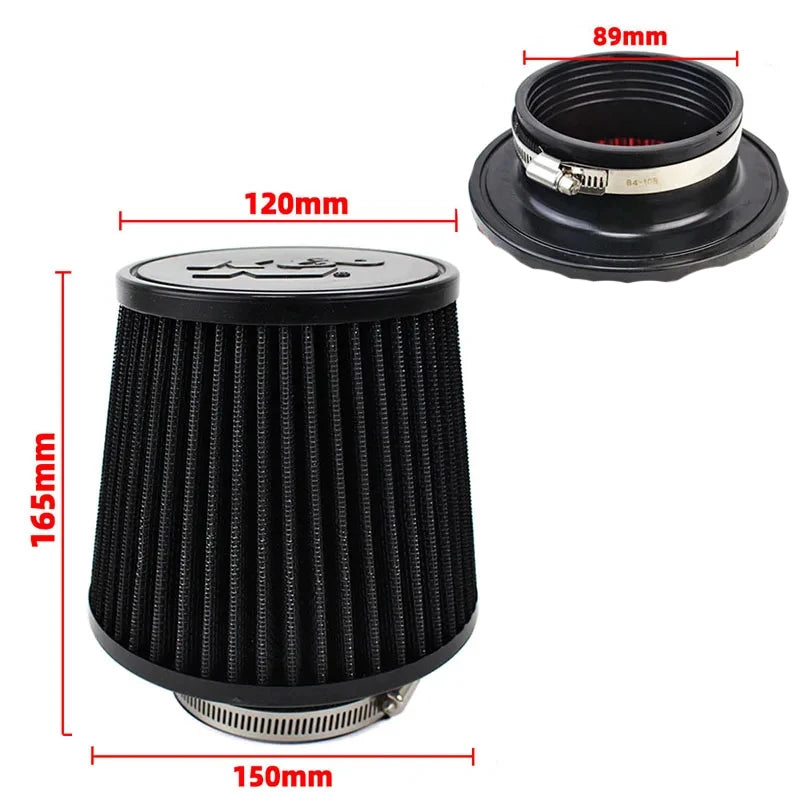 Car Mushroom Head Universal High Flow Intake Air Filter 102mm 89mm 76mm 3 3.5 4 Inch Cone Tapered Air filters for K&N 14084-2