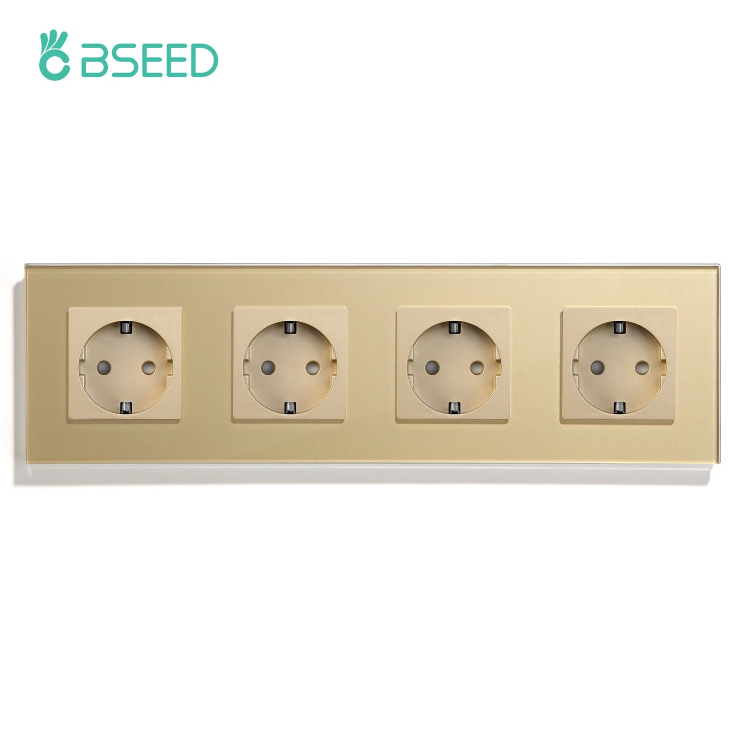 BSEED EU Standard Wall Electrical Sockets Type-C Outlets Wall Power Socket USB Charge Port Glass Panel Kids Protection 16A