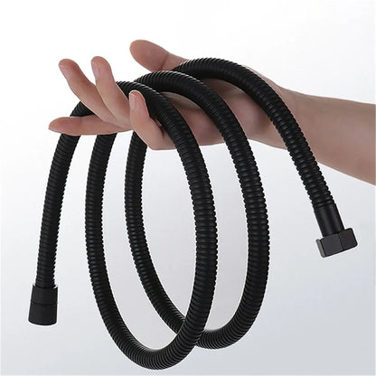 1.5/2M Black/Silver SUS 304 Flexible Shower Hose Long Bathroom Shower Pipe Extension Water Pipe Pull Pipe Bathroom Accessories