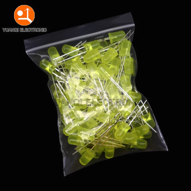 5mm LED Diode, F5 Assorted Kit, White Green Red Blue Yellow Orange Pink Purple Warm White, DIY Light Emitting Diode