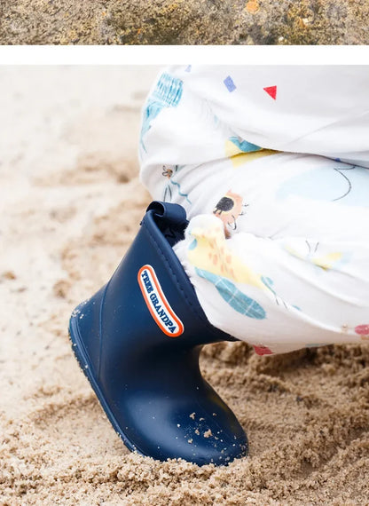 Kids Rain Boots Girls Boys Rainboots Anti-Slip Children Baby Rain Shoes PVC Waterproof Mid-Calf Water Shoes Soft Rubber