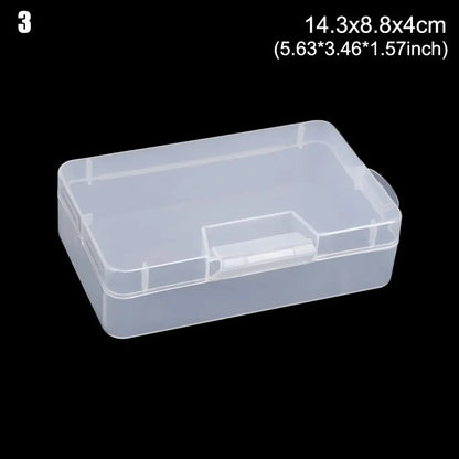Various Shapes Plastic Transparent Storage Box, Small Items Sundries Organizer Case, Jewelry Earrings Rings Beads Container Tools