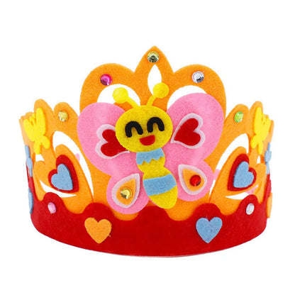 4 Pcs Creative DIY Handmade Toys Crown Hat Princess Tiara Cartoon Kindergarten Educational Art Craft EVA Paper Kids Party Gifts