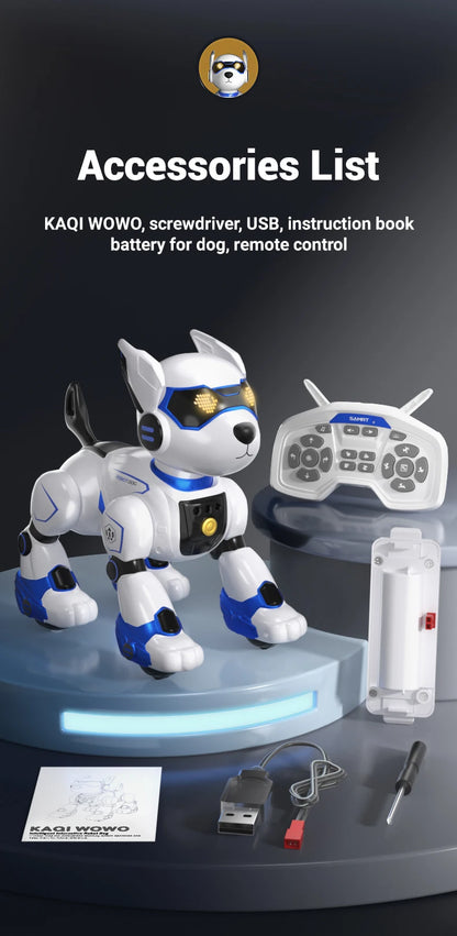 Funny RC Robot Electronic Dog Stunt Dog Voice Command Programmable Touch-sense Music Song Robot Dog for Boy Girls Children Toys