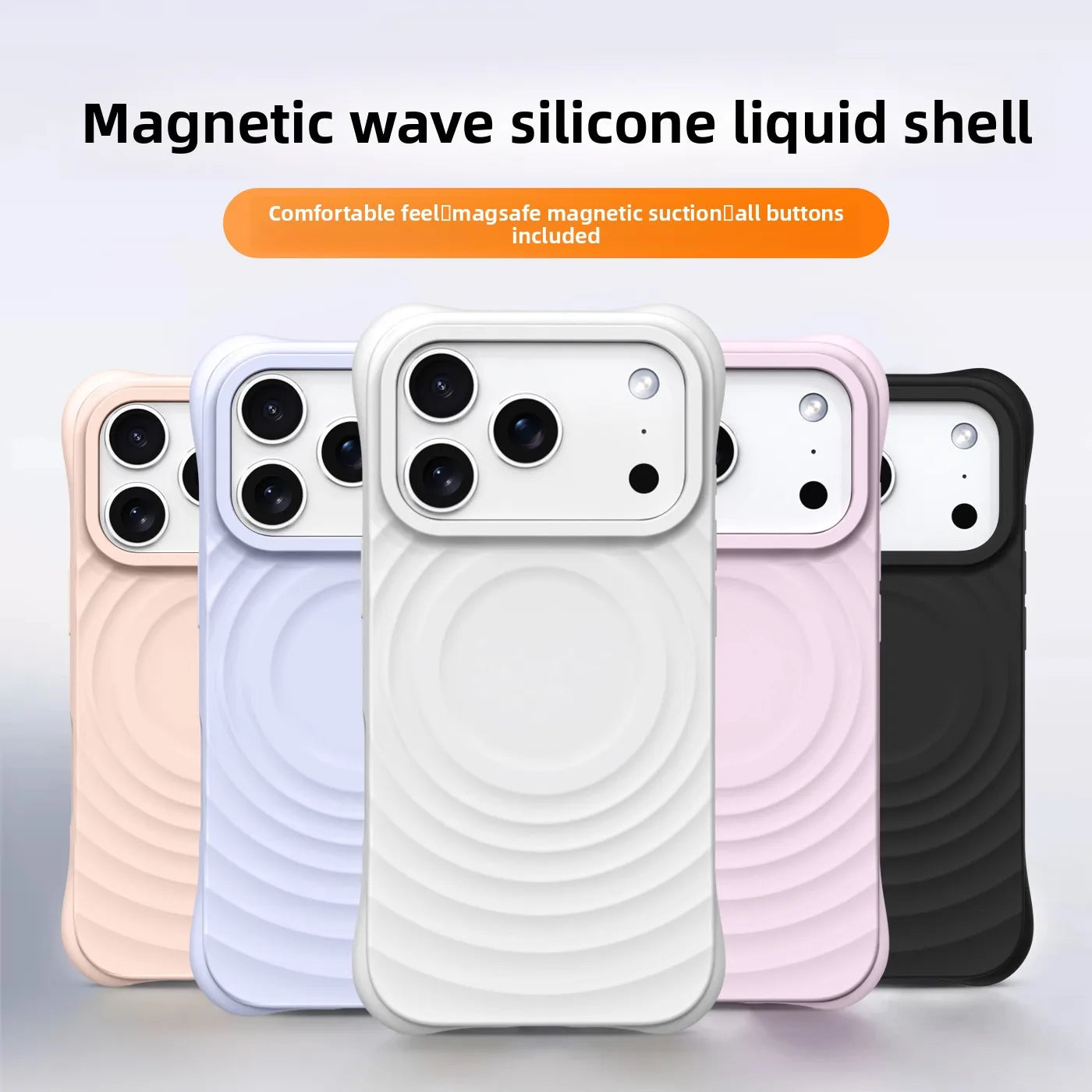 Water Ripple Silicone For Magsafe Wireless Charge Magnetic Phone Case For iPhone Air 17 16 15 14 Pro Max Soft Shockproof Cover