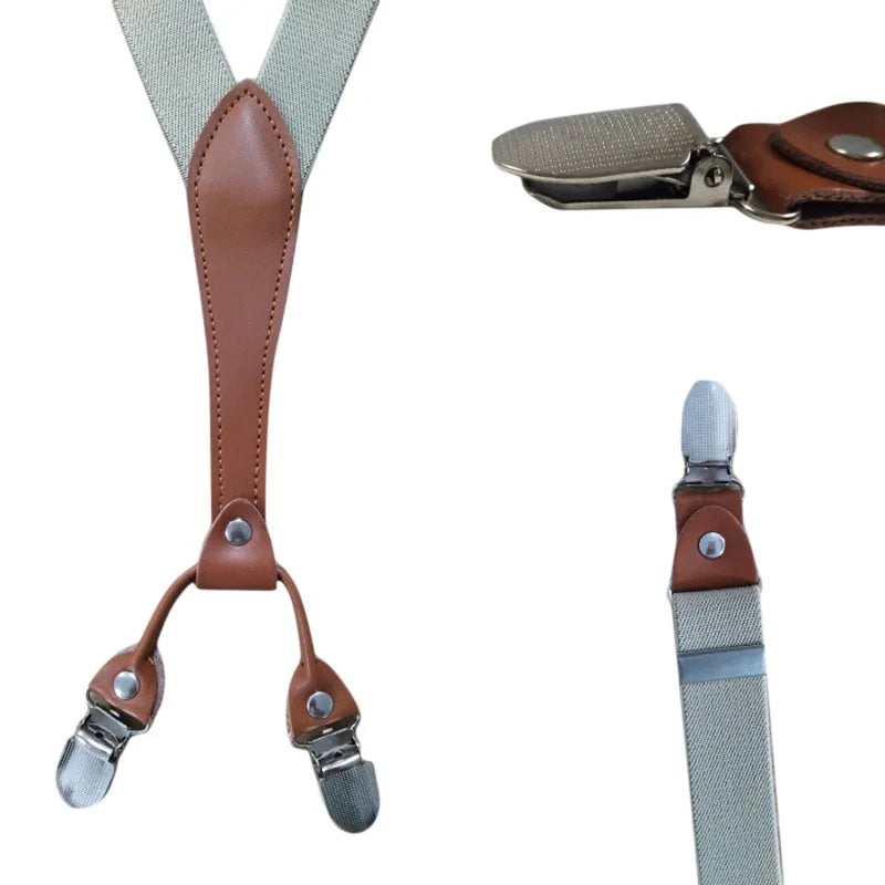 35/25/20mm Wide Men's Suspenders High Elastic Adjustable 4 Strong Clips Heavy Duty X-Back Trousers Braces