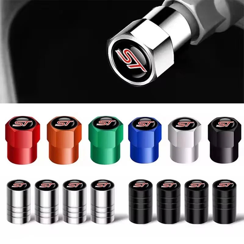 4Pcs/set High Quality Car Valve Caps Stem Case Covers For ST Line Accessories Wheel Valve Dust Caps Tyre Rim Stem Cover For Ford