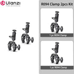 Metal Super Clamp with Double Ball Head, Magic Arm Clamp with 1/4" 3/8" Hole for DSLR Camera Monitor Light Mic Mount, Ulanzi R094