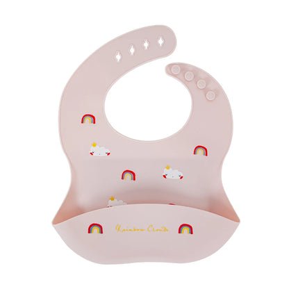 Baberos impermeables para niños, alimentación de bebés, cosas para comer, silicona suave, estampado de dibujos animados de animales, baberos ajustables para probar y alimentar al bebé