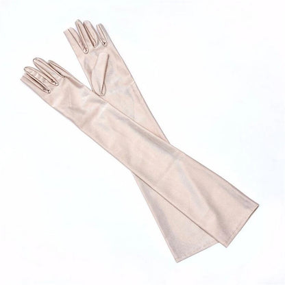 Fashion Long Satin Gloves, Satin Opera Evening Party Prom Costume Glove, Black White Pink Gray Beige Red, New Hot Sale