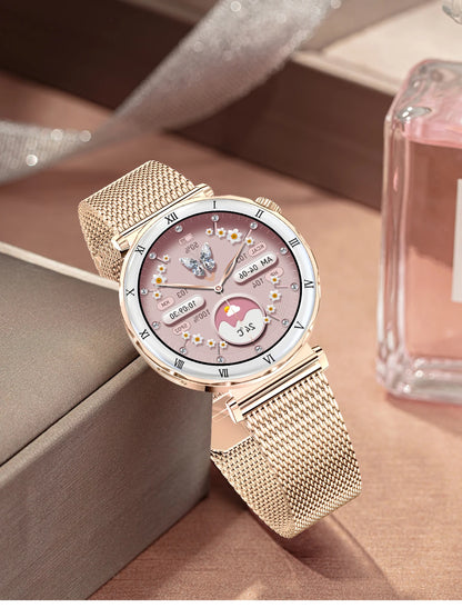LIGE 1.19"Ultra-Slim AMOLED HD Display Fitness Tracker Smartwatch Bluetooth Call Heart Rate Monitor Waterproof Smart Watch Women