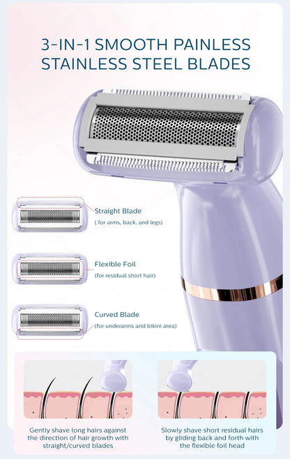 ENCHEN A1 Hair Trimmer For Lady Wet&Dry Suitable For The Whole Body Type-C Fast Charge 3-IN-1 Smooth Painless Detachable Blade