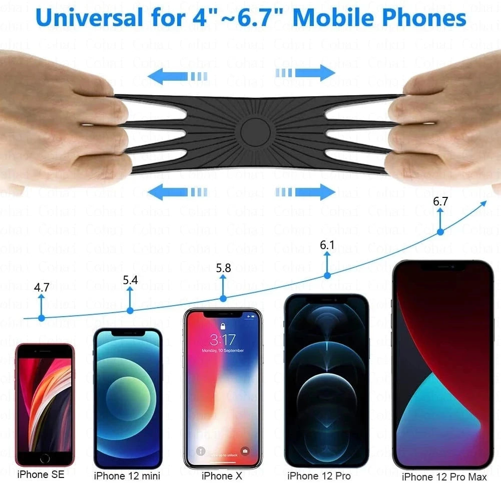 Silicone Bicycle Phone Holder Universal Bike Motorcycle Mobile Phone Stand Handlebar Clip Bracket for 4 to 6.5 inch Cell Phone