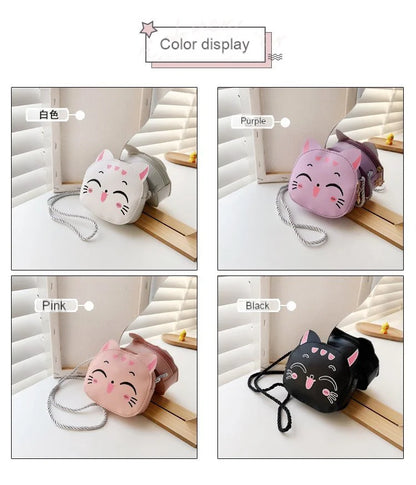 Cartoon Kids Bag, Fashion Cute Cat Crossbody Bag, Coin Wallet Lovely Hand Bags for Boys and Girls, Mini Shoulder Bags