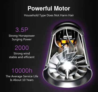 High-Power Ionic Hair Dryer, Fast Heating and Hot/Cold 9 Gears Adjustment Home Professional Hair dryer, Blow Dryer with Accessories