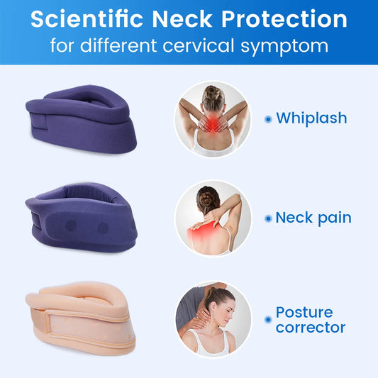 VELPEAU Neck Brace for Pain Relief and Spine Pressure, Adjustable Foam Neck Support Collar for Snoozing and Sleep Apnea