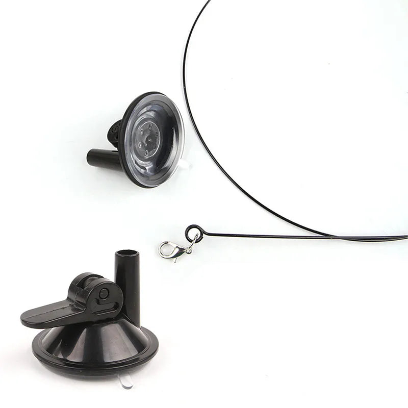 Cat Toys Simulated Bird  Feather Cat Teasing Stick Epoxy Sucker Steel Wire Long Rod  Cat Self Hi No Harmful Ingredients