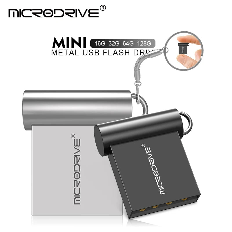 Mini USB Flash Drive 128GB 64GB 32GB 16GB 8GB 4GB Metal 2.0 Pendrive Memory Stick Pen Drive 2.0 High Speed 128GB 64GB U Disk