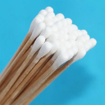 100/200Pcs, Swabs, 6'' Long Wood Handle Sturdy Cotton Applicator, Swab Q-tip, Natural Cotton Swabs