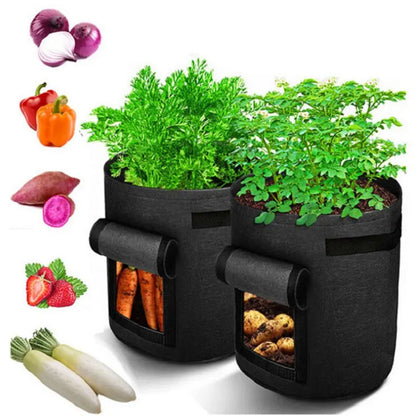 1Pc, Felt Potato Planting Bag, Large Diameter Vegetable Plant Seedling Bag, Non-Woven Felt Potato Growing Bucket