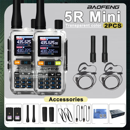 Baofeng UV 5R Mini Walkie Talkie Banda Aérea UHF/VHF Doble Vigilancia Doble PTT Programación Bluetooth Tipo-C Camping Radioaficionado Actualización 5R